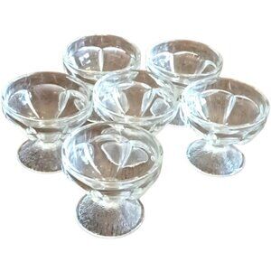 Vintage Dominion Sundae / Ice-Cream Dessert Goblets / Cups Clear Glass Set of 6